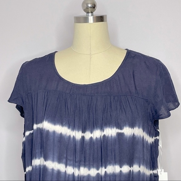 Vicinity Short Sleeve Tie Dye Top- Navy L - Picture 2 of 9